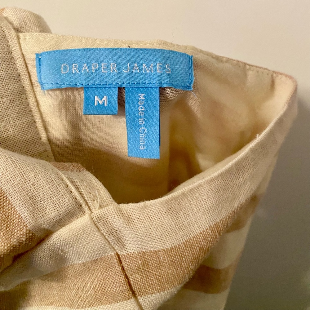 Draper James Maddie Babydoll Dress Women’s Size Medium linen Striped nautical - Picture 10 of 10